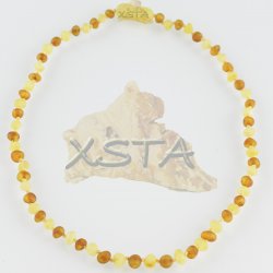 Amber necklace raw baroque  cognac matte